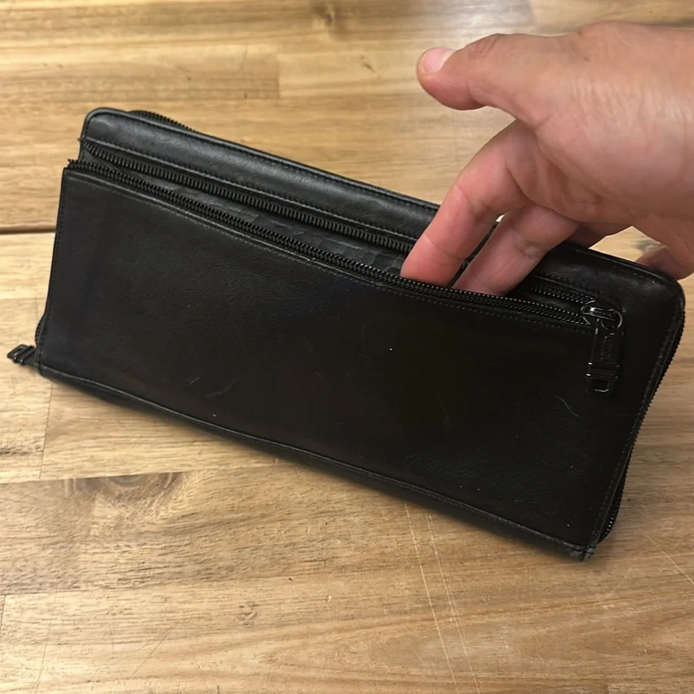 TUMI leather travel wallet